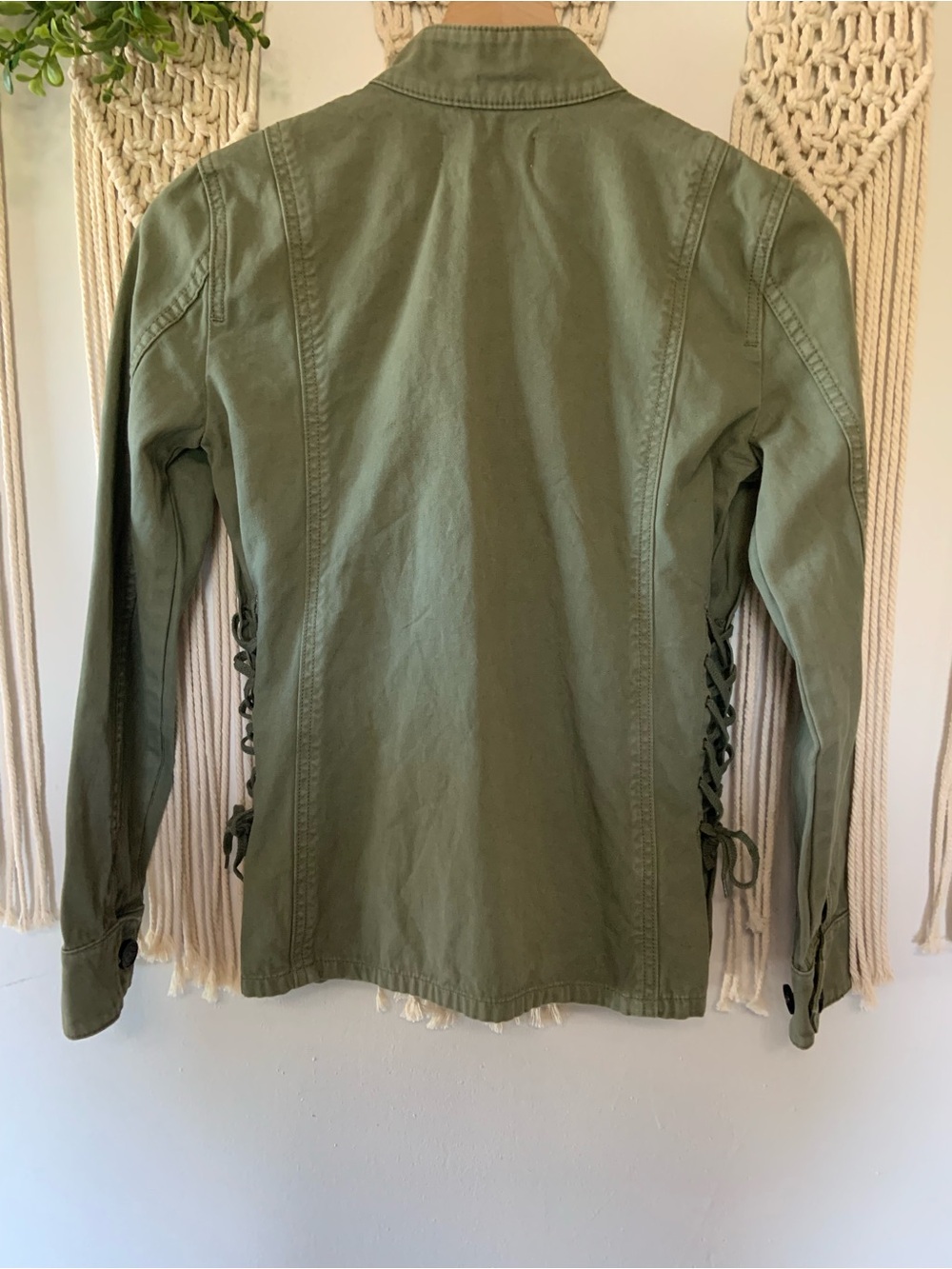 TORY BURCH Field Military Utility Lace Up Jacket Green Size XS - Picture 3 of 16